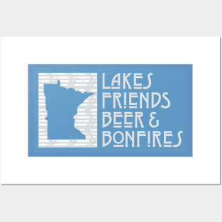 Minnesota Lakes Friends Beer and Bonfires Posters and Art